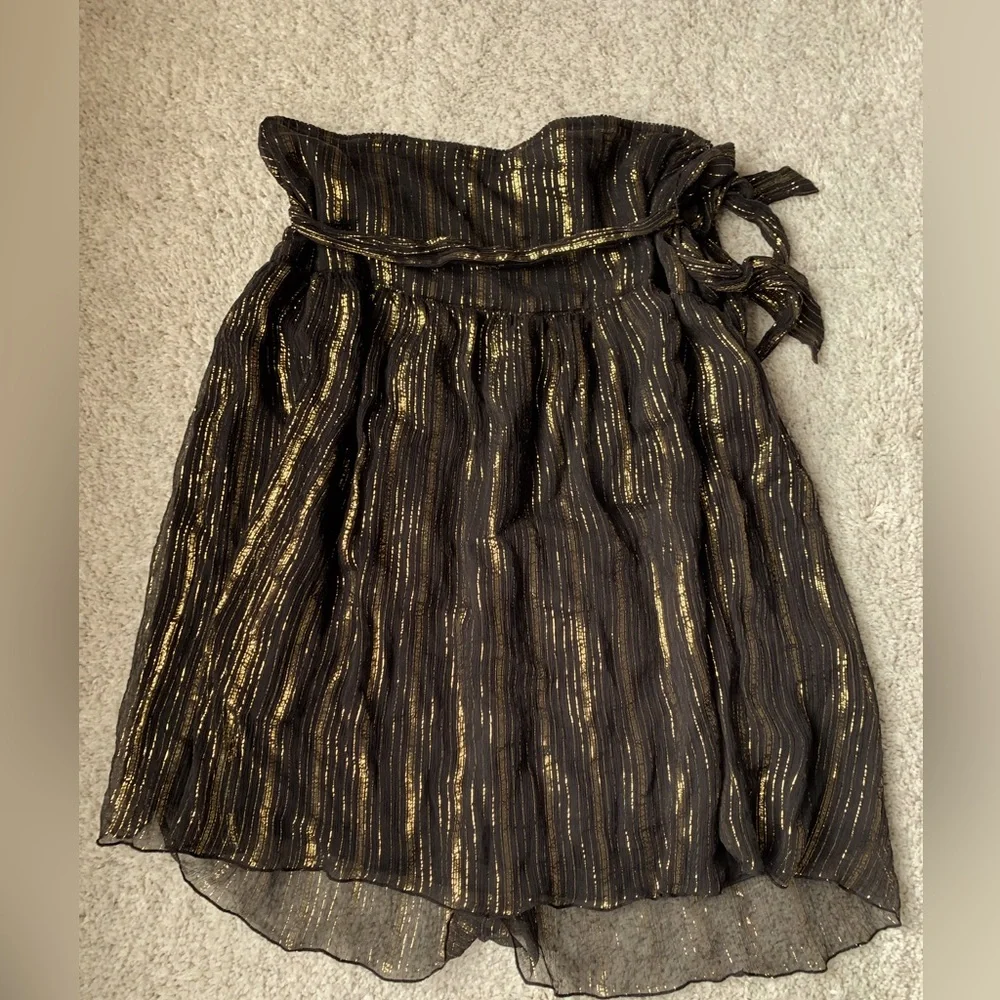 🎆🎇3for$9 Kenzie skirt- black and metallic gold- size M/8 - Picture 4 of 6